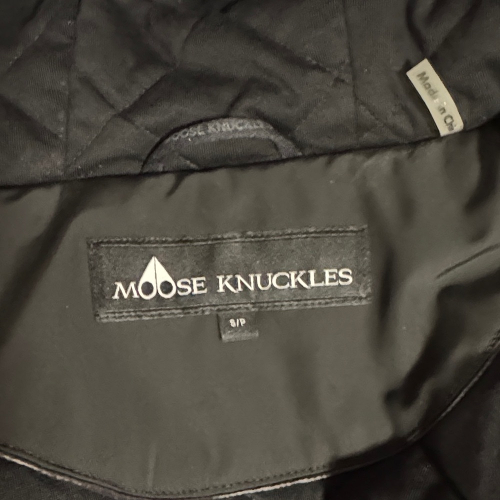 Moose Knuckles Black Hooded Bomber Jacket - Picture 13 of 14